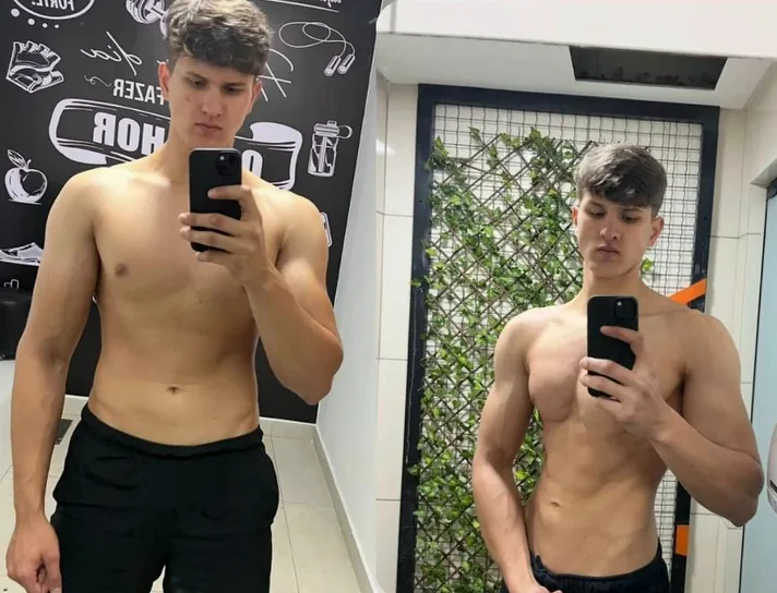 Antes e depois de aluno do Gabriellus Team