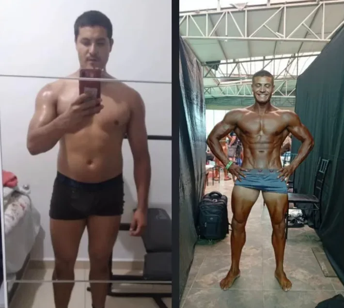 Antes e depois de aluno do Gabriellus Team