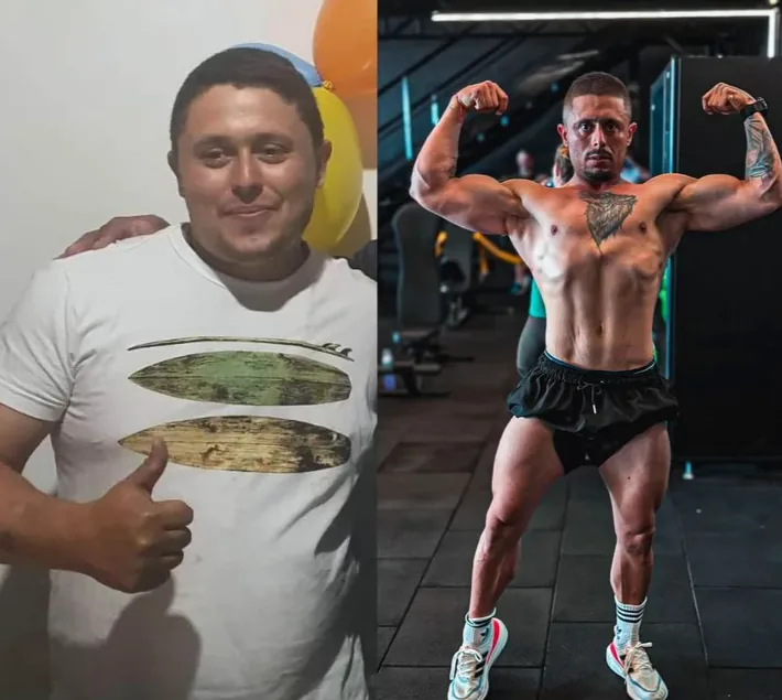 Antes e depois de aluno do Gabriellus Team