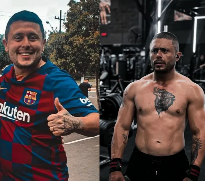 Antes e depois de aluno do Gabriellus Team